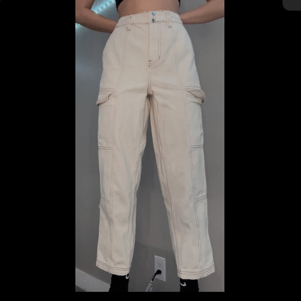 Cream and white pants